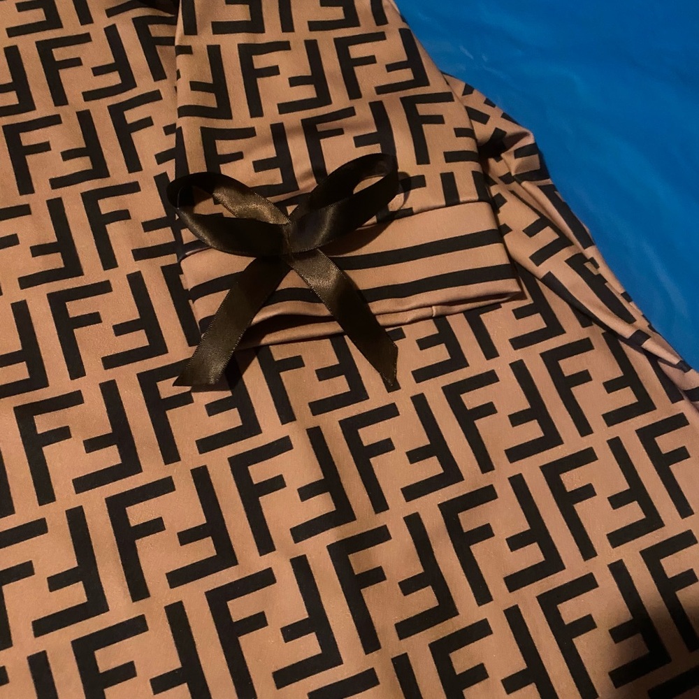 Fendi Tan and Black Monogram Dress - Picture 3 of 10